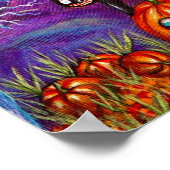 ピンクのハロウィーンの魔女のポスター ポスター (角)