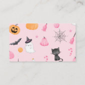 ピンクのハロウィーンはカボチャの数を推測する エンクロージャーカード (裏面)