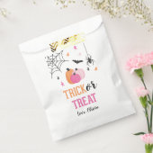 ピンクのハロウィーントリックまたはカボチャとクモを治療 フェイバーバッグ (封をした状態)