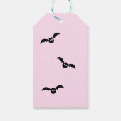 ピンクのハロウィーンブラックキャットガールベビーシャワー ギフトタグ (裏面)
