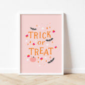 ピンクのハロウィーンポスターをトリックまたは扱う ポスター