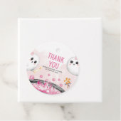 ピンクのハロウィーン女の子の赤ちゃんシャワーのラウンド フェイバータグ (インサイチュ)