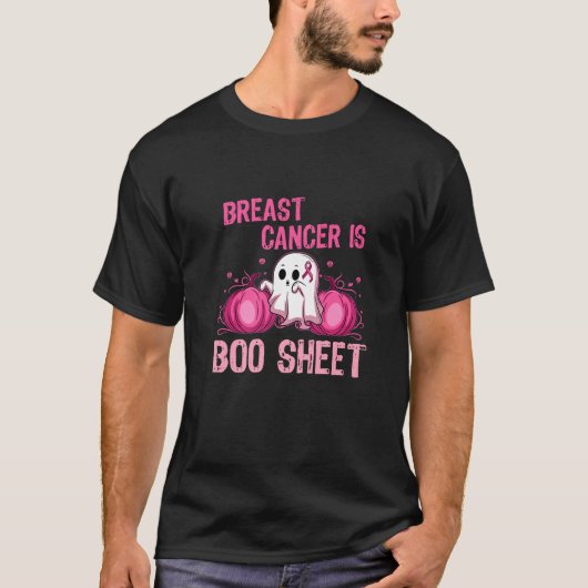 ピンクのハロウィーン女性女性ピンクの乳がんリストB Tシャツ (正面)