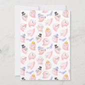 ピンクのハロウィーン小さなブーほとんど赤ちゃんシャワー 招待状 (裏面)