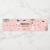 ピンクのハロウィーン小さなブーブベビーシャワー ペットボトルラベル (シングルラベル)