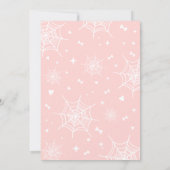 ピンクのハロウィーン小さなブーブベビーシャワー 招待状 (裏面)