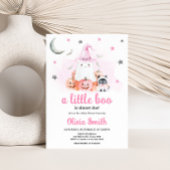 ピンクのハロウィーン小さなブーブベビーシャワー 招待状