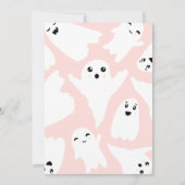 ピンクのハロウィーン小さなブー幽霊子の子供の2番目の誕生日 招待状 (裏面)