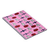 ピンクのハロウィーン幽霊たち、こうもり、ジャック・オ・ランタン ノートブック (右側)