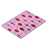 ピンクのハロウィーン幽霊たち、こうもり、ジャック・オ・ランタン ノートブック (左側)