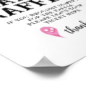 ピンクのハロウィーン赤ちゃんシャワーおむつラッフルサイン ポスター (角)