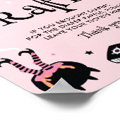 ピンクのハロウィーン赤ちゃんシャワーおむつラッフル ポスター (角)