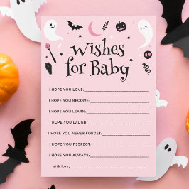 ピンクのハロウィーン・ベビーシャワーお祝いベビーカード 招待状
