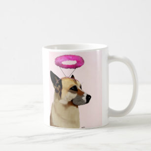ピンクのハローの犬 コーヒーマグカップ