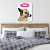 ピンクのハローを持つドイツの羊飼い キャンバスプリント (インサイチュ (寝室))