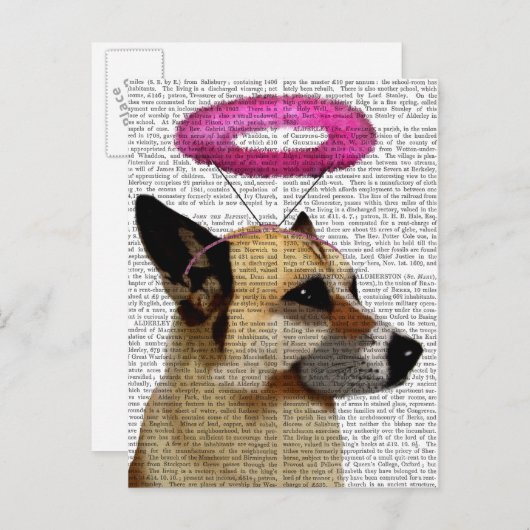 ピンクのハローを持つドイツの羊飼い ポストカード (正面/裏面)