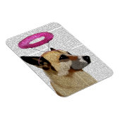 ピンクのハローを持つドイツの羊飼い マグネット (右側)