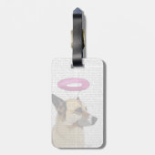 ピンクのハローを持つドイツの羊飼い ラゲッジタグ (裏面縦)