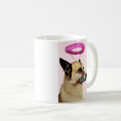 ピンクのハローを持つ犬 コーヒーマグカップ (正面右)