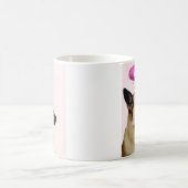 ピンクのハローを持つ犬 コーヒーマグカップ (中央)