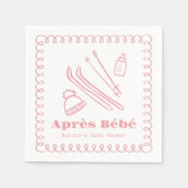 ピンクのハンドドローエールベベベベガールベビーシャワー スタンダードカクテルナプキン (正面)