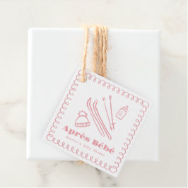 ピンクのハンドドローエールベベベベガールベビーシャワー フェイバータグ