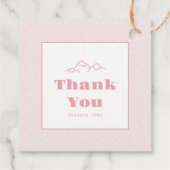 ピンクのハンドドローエールベベベベガールベビーシャワー フェイバータグ (裏面)