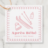 ピンクのハンドドローエールベベベベガールベビーシャワー フェイバータグ (正面)