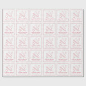 ピンクのハンドドローエールベベベベビーブシャワー ラッピングペーパー (フラット)