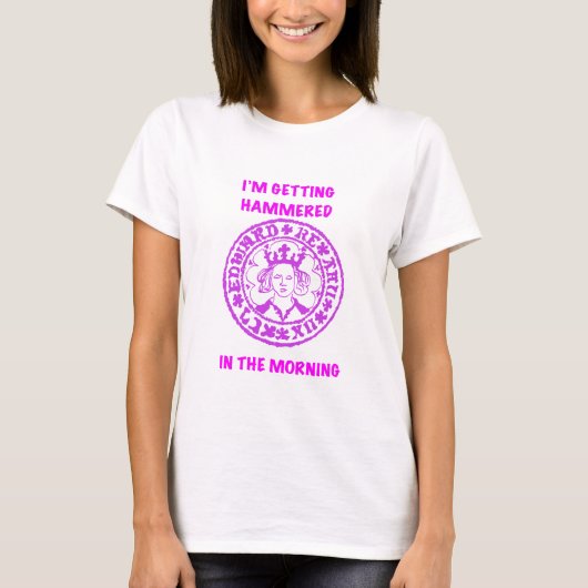 ピンクのハンマーコイン メタルディテクター Tシャツ (正面)