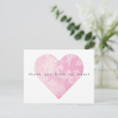 ピンクのハートありがとうポストカードのカスタマイズ ポストカード (スタンド正面)