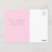 ピンクのハートありがとうポストカードのカスタマイズ ポストカード (裏面)