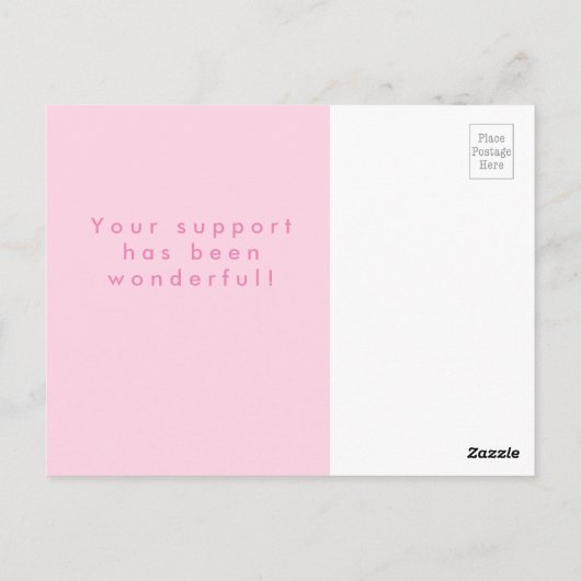 ピンクのハートありがとうポストカードのカスタマイズ ポストカード (裏面)