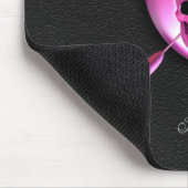 ピンクのハートおよびスカルのマウスパッド マウスパッド (コーナー)