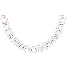 ピンクのハートかわいい誕生日パーティーのバンティングフラグ バンティングフラッグ