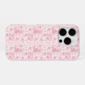 ピンクのハートがほほ笑む iPhoneケース (裏面横)