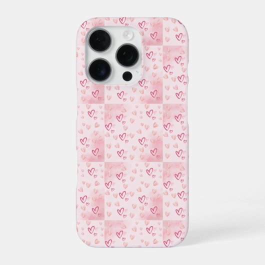 ピンクのハートがほほ笑む iPhoneケース (裏面)