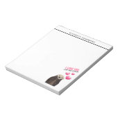 ピンクのハートが大好き可愛いオッター ノートパッド (回転)