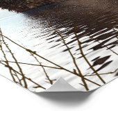 ピンクのハートが大好き可愛いオッター ポスター (角)