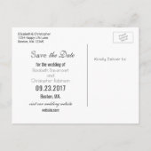 ピンクのハートが日付を保存した後で幸せに 案内ポストカード (裏面)