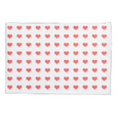 ピンクのハートが白い枕箱にカスタマイズ載る 枕カバー (裏面)