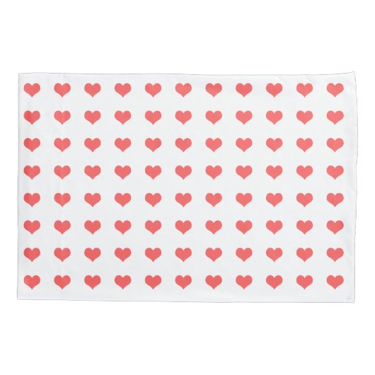 ピンクのハートが白い枕箱にカスタマイズ載る 枕カバー (裏面)