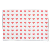 ピンクのハートが白い枕箱にカスタマイズ載る 枕カバー (正面)