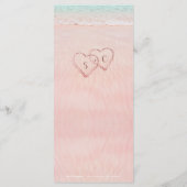 ピンクのハートが砂の宛先ビーチ結婚式 メニュー (裏面)