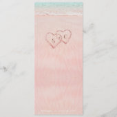 ピンクのハートが砂の宛先ビーチ結婚式 メニュー (裏面)