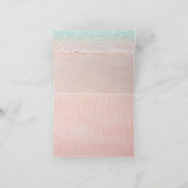 ピンクのハートが砂の宛先ビーチ サンキューカード (内部)