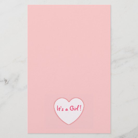 ピンクのハートそれは女の子です 便箋 (正面)
