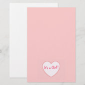 ピンクのハートそれは女の子です 便箋 (正面/裏面)