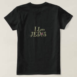 ピンクのハートでイエス・キリストを愛す Tシャツ