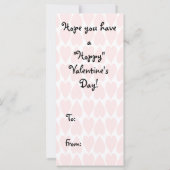 ピンクのハートとカエルの子供のバレンタインカード (裏面)